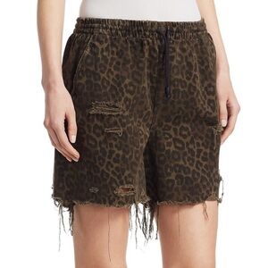 Alexander Wang Leopard Print Jogger Shorts